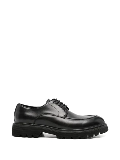 Sergio Moretti Firenze Round-toe Lace-up Derby Shoes In Black