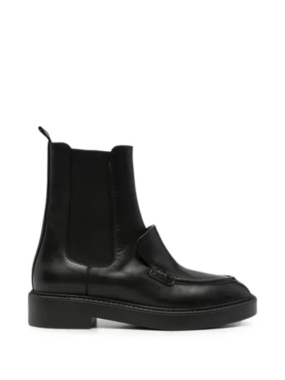 Sergio Moretti Firenze Round-toe Leather Chelsea Boots In Blue