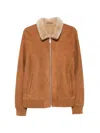 Sergio Moretti Firenze Shearling-collar Jacket In Brown