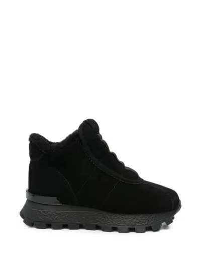 Sergio Moretti Firenze Shearling-trim Chunky Sneakers In Black