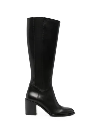Sergio Moretti Firenze Side-zip Leather Boots In Black