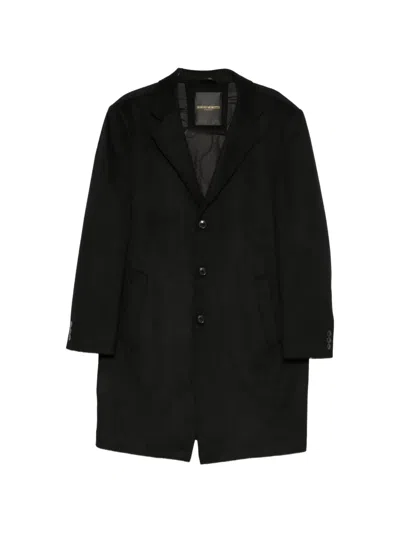 Sergio Moretti Firenze Single-breasted Notched-lapels Coat In Black