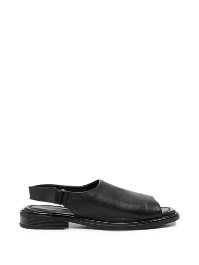 Sergio Moretti Firenze Slingback Touch-strap Sandals In Black