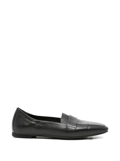 Sergio Moretti Firenze Square-toe Leather Loafers In Black