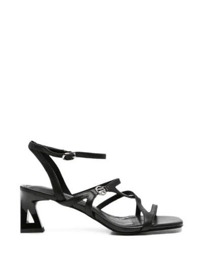 Sergio Moretti Firenze Strappy Cutout-heel Sandals In Black