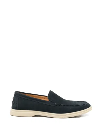 Sergio Moretti Firenze Stud-embellished Suede Loafers In Blue
