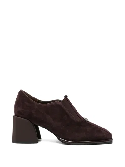 Sergio Moretti Firenze Suede Block-heel Pumps In Brown