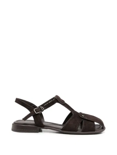 Sergio Moretti Firenze Suede Buckled Sandals In Black