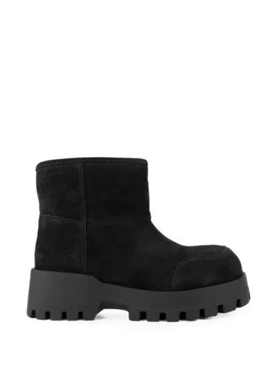 Sergio Moretti Firenze Suede Chunky-sole Ankle Boots In Black