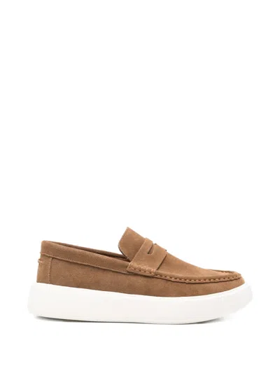 Sergio Moretti Firenze Suede Loafers In Brown