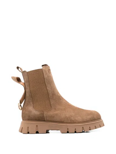 Sergio Moretti Firenze Suede Lug-sole Boots In Neutral