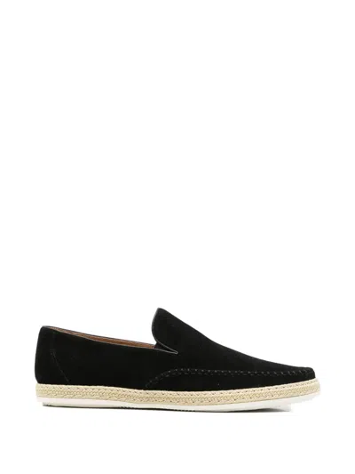 Sergio Moretti Firenze Suede Penny Loafers In Black