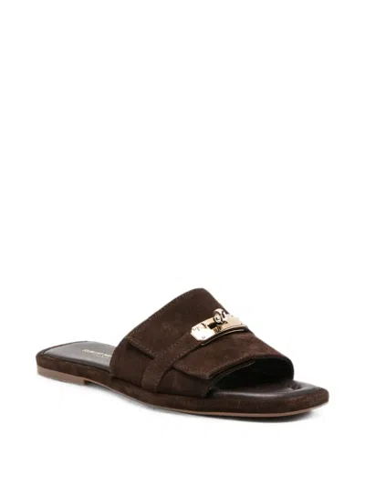 Sergio Moretti Firenze Suede Sandals In Brown
