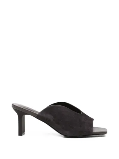 Sergio Moretti Firenze Suede Square-toe Sandals In Black