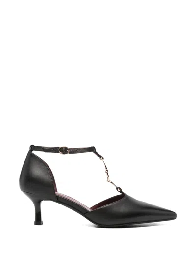 Sergio Moretti Firenze T-bar Pointed-toe Pumps In Brown