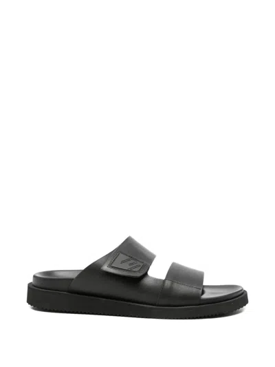 Sergio Moretti Firenze Touch-strap Double-strap Sandals In Black