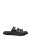 Sergio Moretti Firenze 레더 터치 스트랩 샌들 In Black