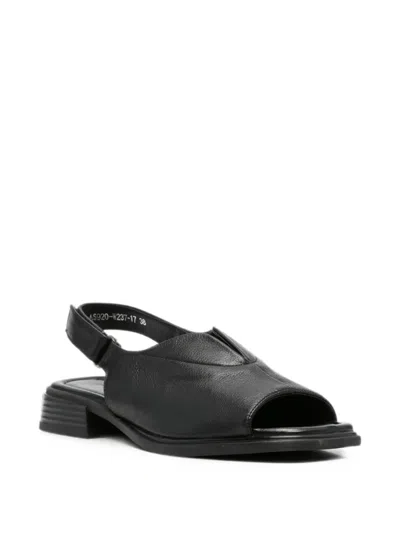 Sergio Moretti Firenze Touch-strap Slingback Sandals In Black
