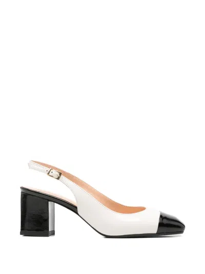 Sergio Moretti Firenze Two-tone Slingback Pumps In White