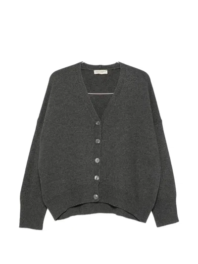Sergio Moretti Firenze V-neck Button-up Cardigan In Gray