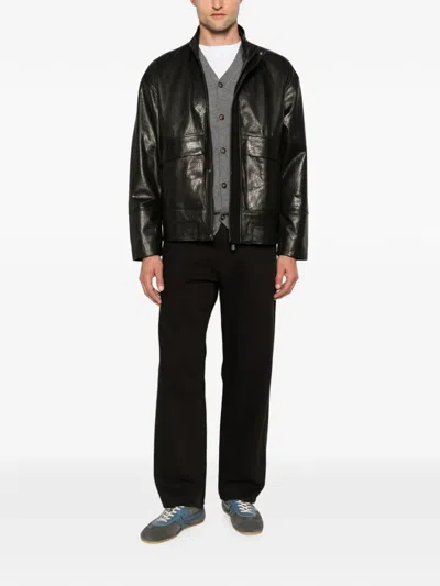Sergio Moretti Firenze V-neck Button-up Cardigan In Black