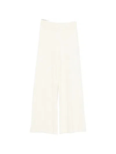 Sergio Moretti Firenze Wide-leg Knitted Trousers In White
