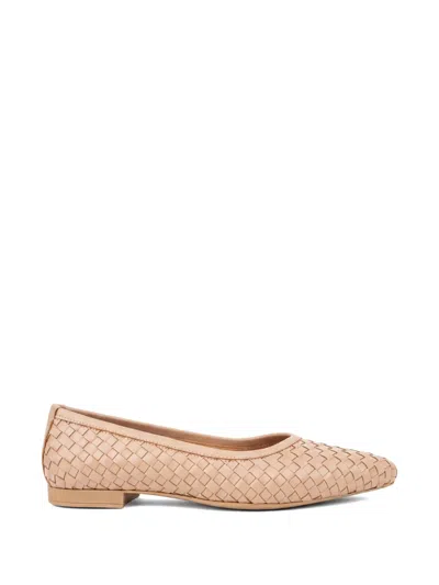 Sergio Moretti Firenze Woven Leather Ballet Flats In Pink