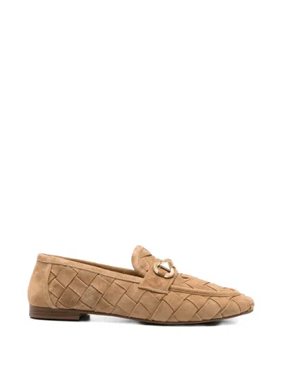 Sergio Moretti Firenze Woven Suede Loafers In Neutral