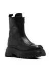 Sergio Moretti Firenze Zip-front Chunky-sole Boots In Black