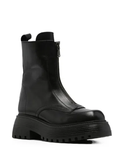 Sergio Moretti Firenze Zip-front Chunky-sole Boots In Black