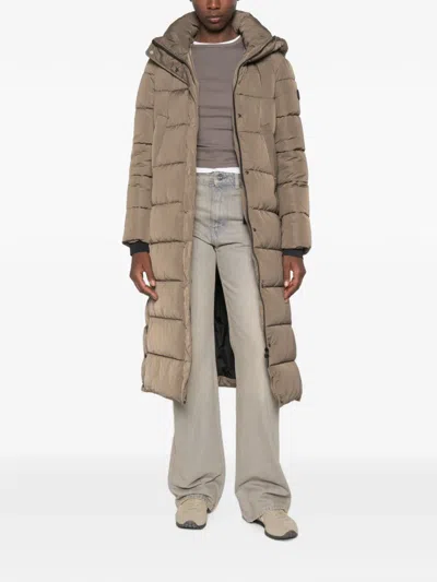 Sergio Moretti Firenze Zip-up Hooded Puffer Coat In Brown