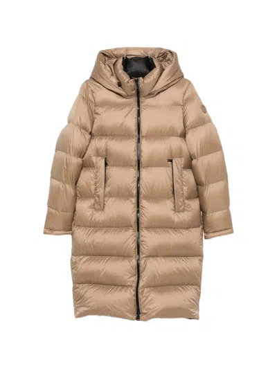 Sergio Moretti Firenze Zip-up Hooded Puffer Coat In Brown
