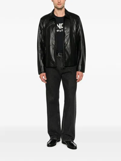 Sergio Moretti Firenze Zip-up Leather Jacket In Black