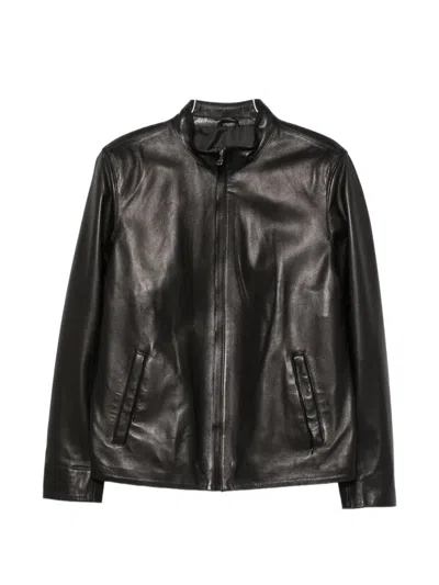 Sergio Moretti Firenze Zip-up Leather Jacket In Black