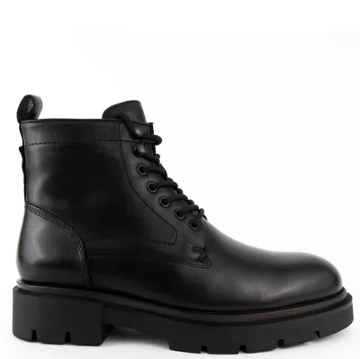 Sergio Moretti Lace-up Black Leather Ankle Boots
