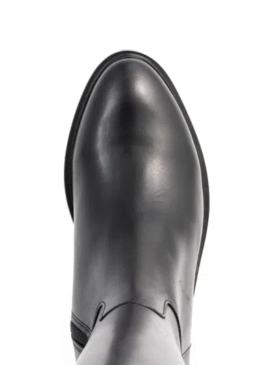 Sergio Moretti Long Cow Leather Boots In Gray