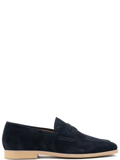 Sergio Moretti Suede Casual Flat Shoes In Blue