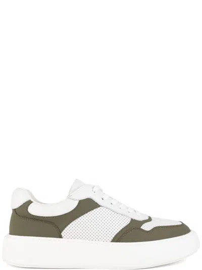 Sergio Moretti Textured Leather Trainers With Rubber Sole In Animal Print