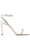 Sergio Rossi 100mm Rhinestone-embellished Satin Sandals In Silver