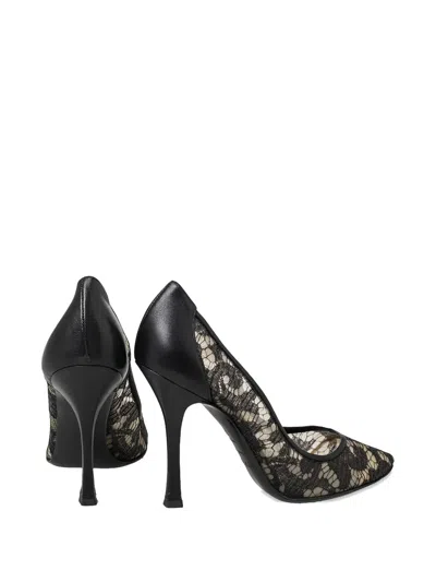 Pre-owned Sergio Rossi 105mm Laced Heeled Pumps In Black