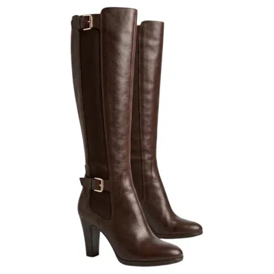 Pre-owned Sergio Rossi 2000s  Brown Leather Knee Length Boots 36.5