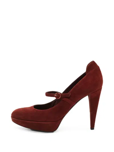 Pre-owned Sergio Rossi 2008 Mary Jane Platform Pumps In Red