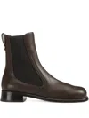 Sergio Rossi 25mm Avenue Chelsea Leather Boots In Brown