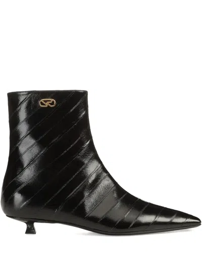 Sergio Rossi 25mm Surge Leather Boots In Black