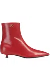 Sergio Rossi 25mm Surge Leather Boots In Red