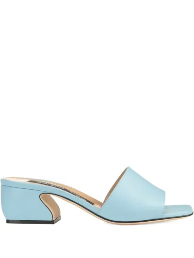 Sergio Rossi 45mm Leather Sandals In Blue