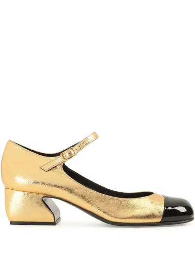Sergio Rossi 45mm Si Rossi Pumps In Gold