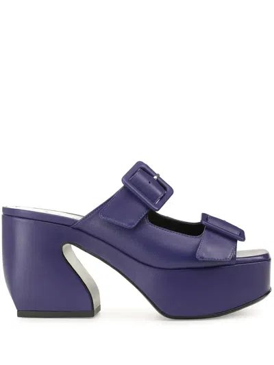Sergio Rossi Si Rossi 45mm Leather Mules In Blue