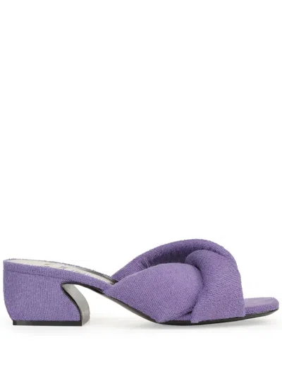 Sergio Rossi Si Rossi 45mm Twisted Mules In Purple