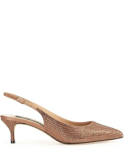 Sergio Rossi 50mm Godiva Sandals In Brown
